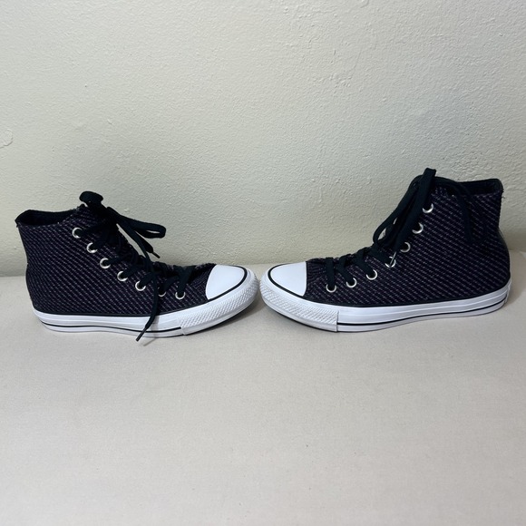 Converse All Star Shoes Womens 7 Purple Plum White High Top Sneakers - Picture 3 of 8